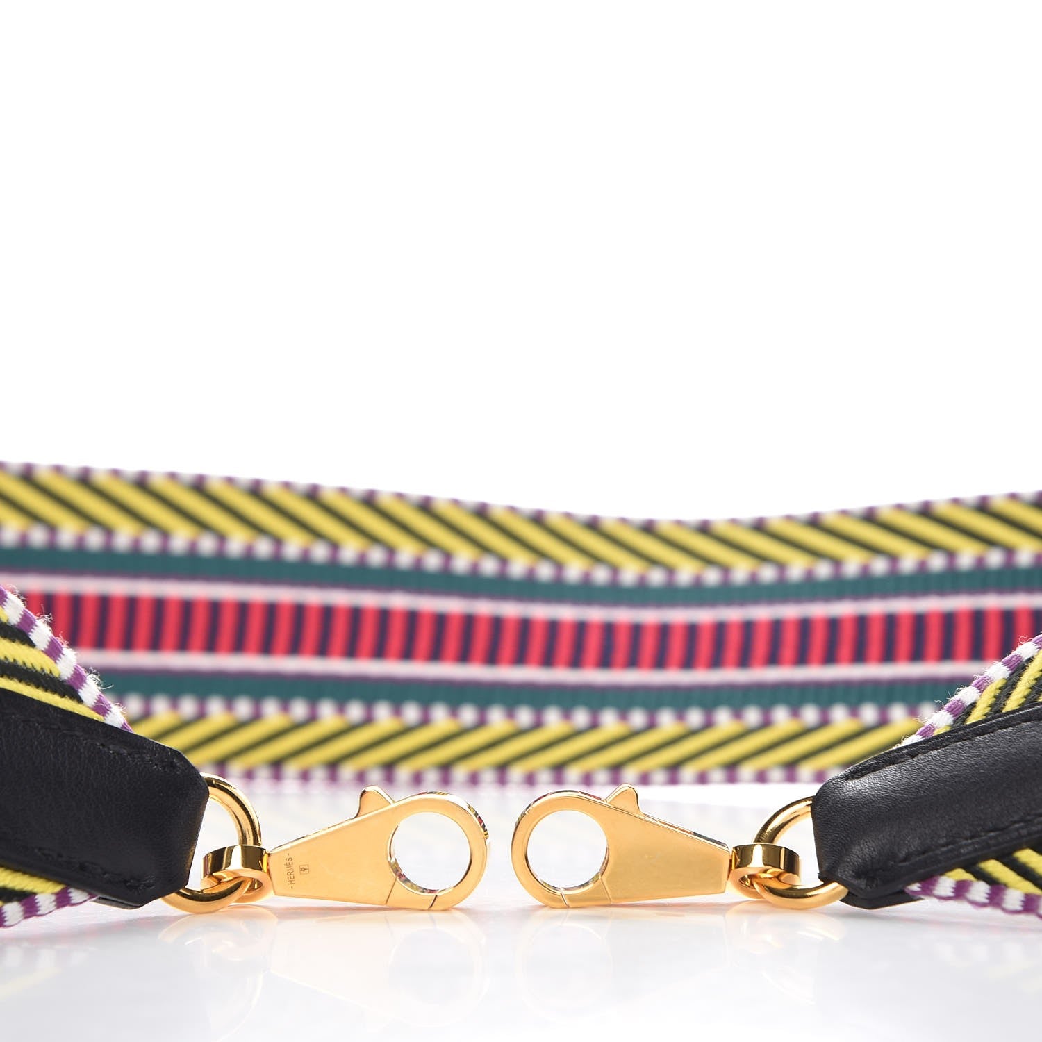Hermes Toile Swift 50mm Sangle Cavale Shoulder Strap Multicolor Noir 3 of 7