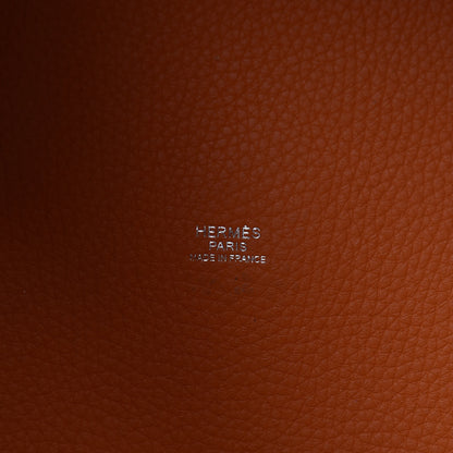 Hermes Taurillon Clemence Swift Eclat Picotin Lock 26 GM Orange Rouge Grenat 6 of 13