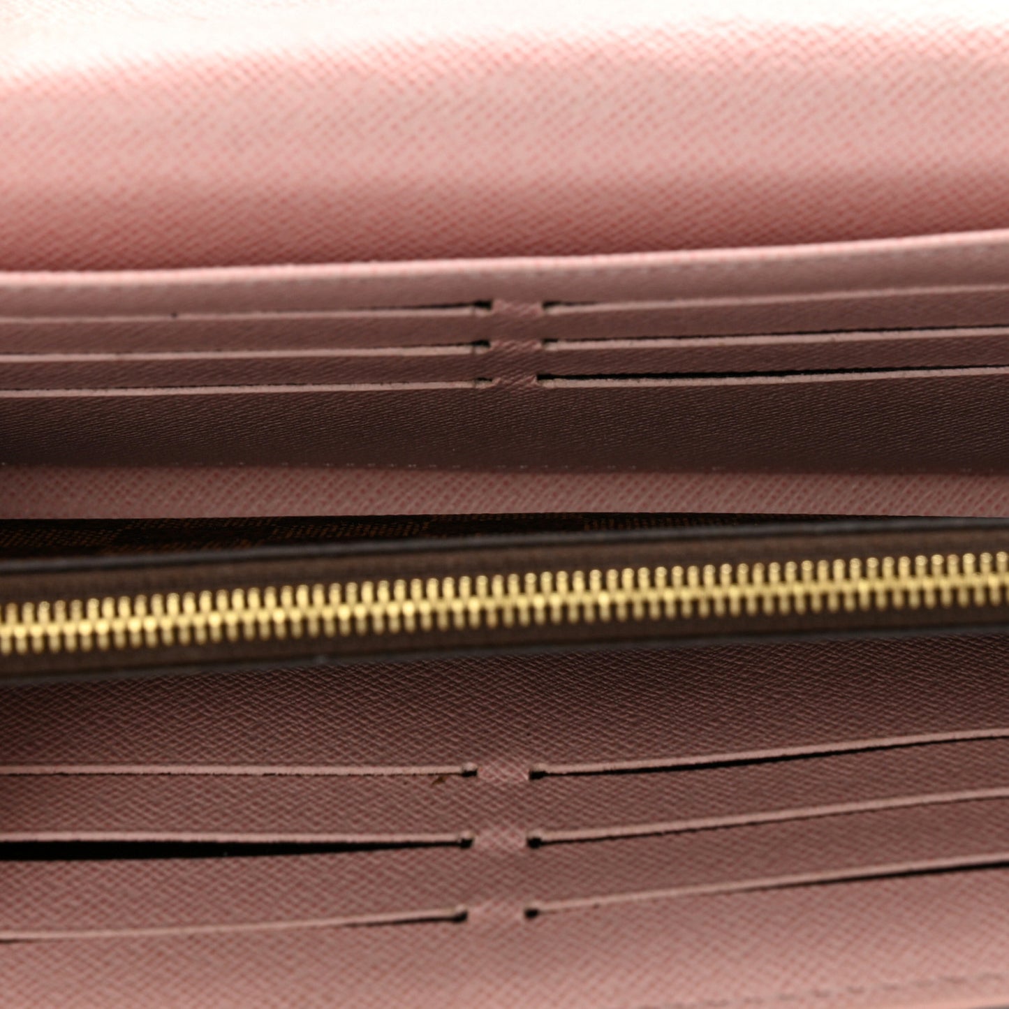Damier Ebene Studded Sarah Wallet NM Rose Ballerine