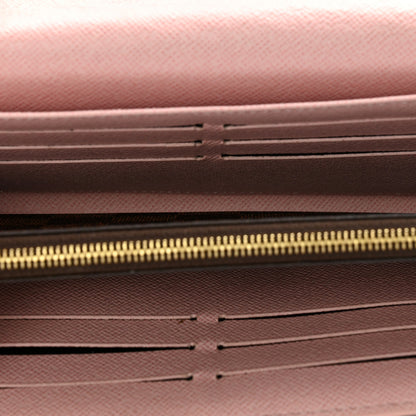 Louis Vuitton Damier Ebene Studded Sarah Wallet NM Rose Ballerine 9 of 24