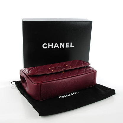 Chanel Caviar Quilted Medium CC Filigree Flap Burgundy 4 of 7