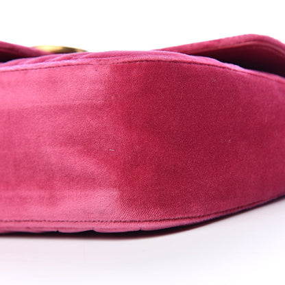 Gucci Velvet Matelasse Small GG Marmont Shoulder Bag Light Raspberry Rose 8 of 9