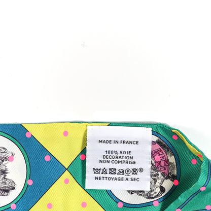 Hermes Silk Colliers Et Chiens Twilly Menthol Jaune Rose 3 of 4
