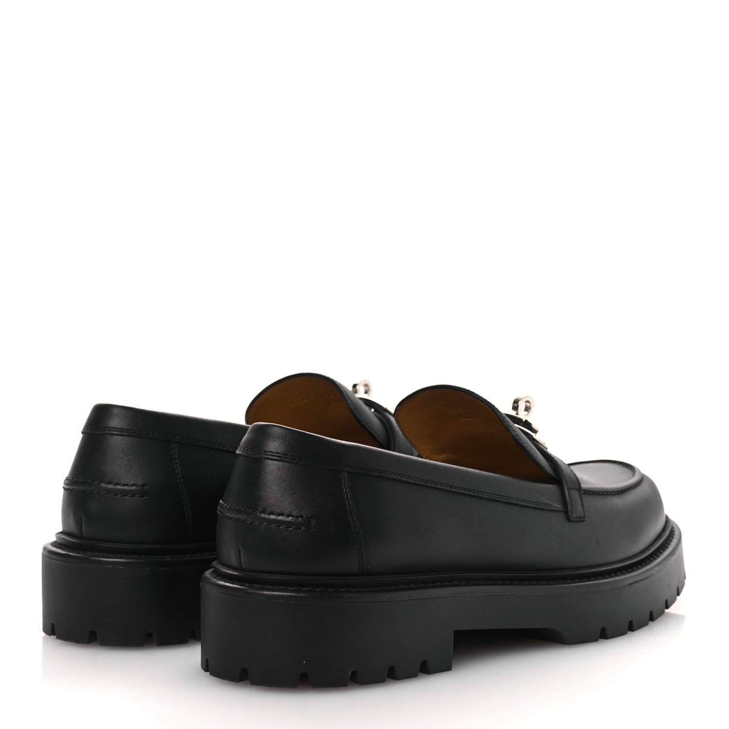 Hermes Calfskin Womens Icone Loafers 40 Black 5 of 13