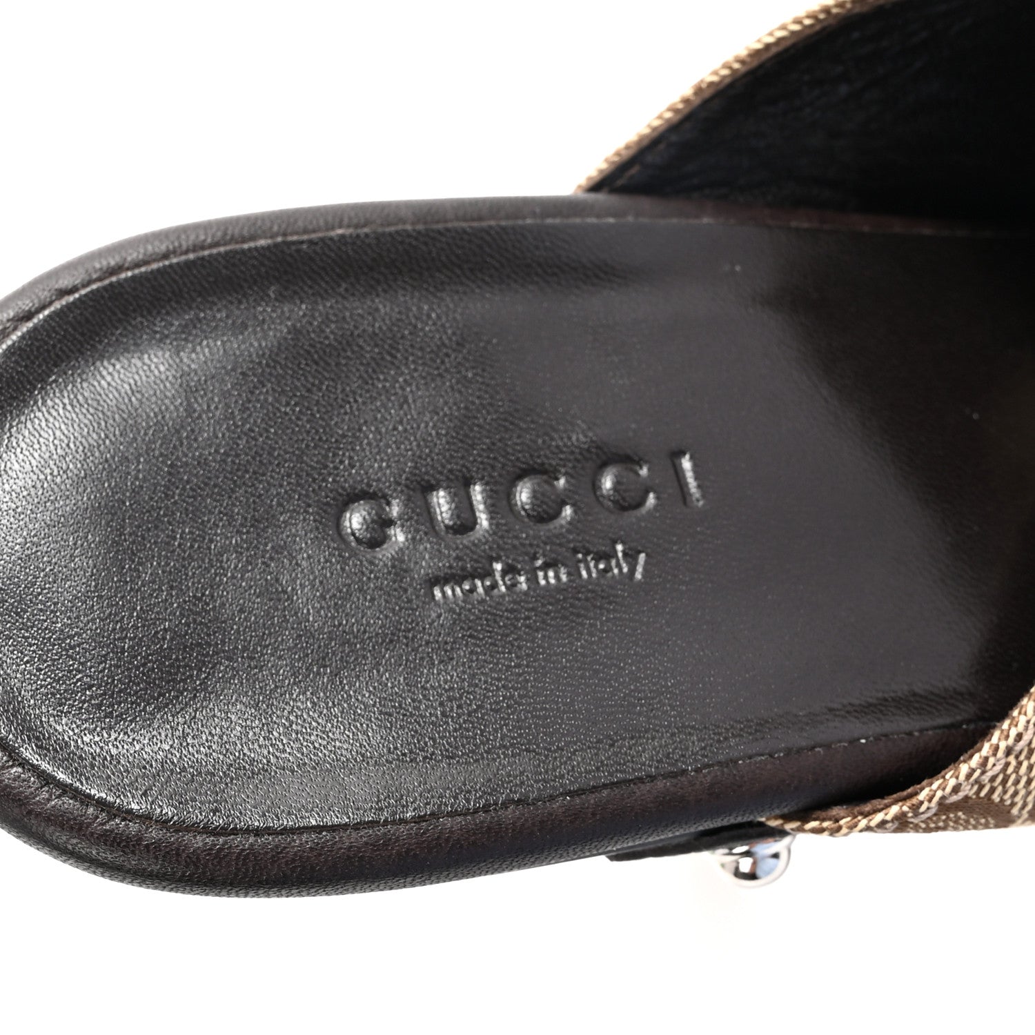 Gucci Monogram Cellarius Soft Calfskin Icon Bit Platform Clog High Heel Slide Sandals 38.5 Beige Ebony Cocoa 8 of 10