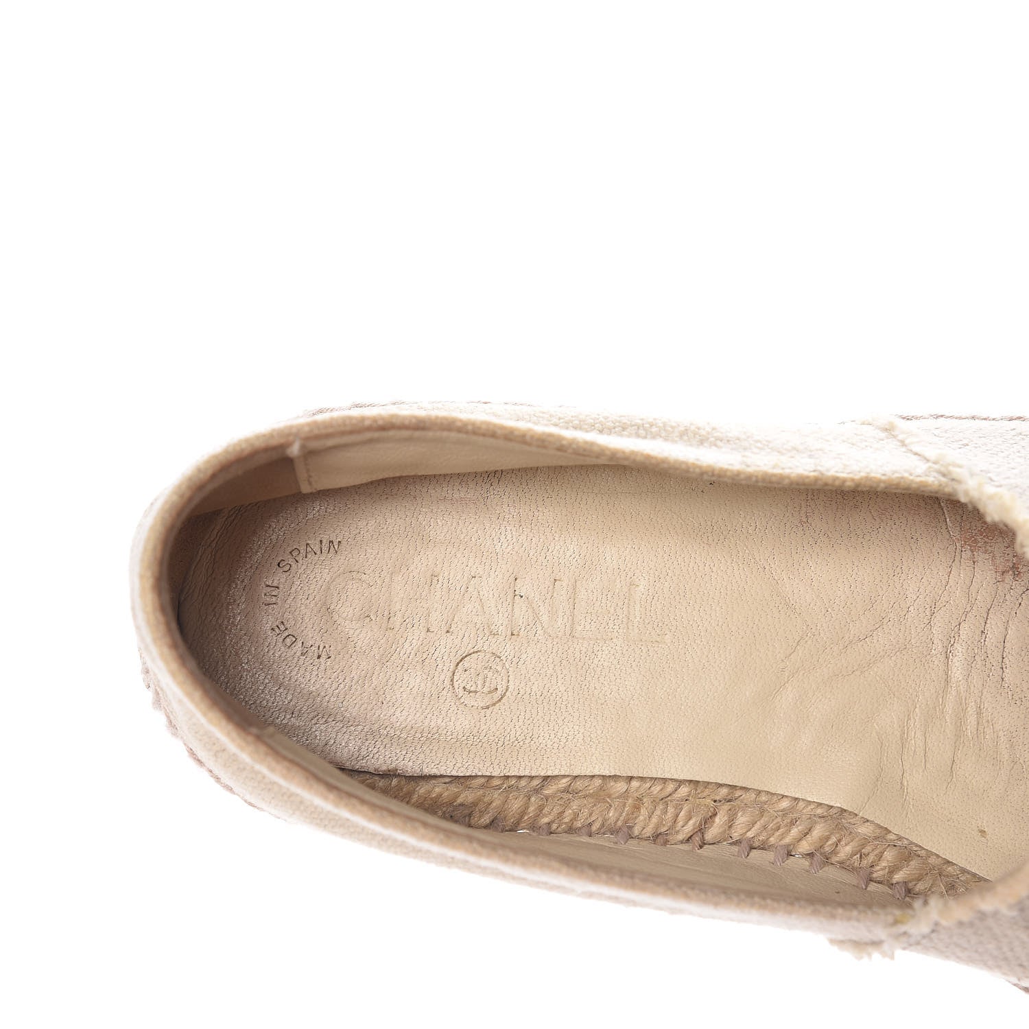 Chanel Toile CC Espadrilles 38 Beige Black 10 of 16