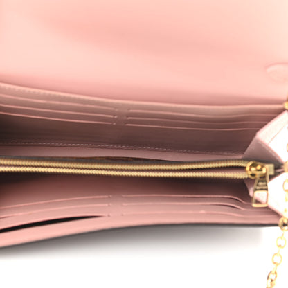 Louis Vuitton Damier Ebene Croisette Chain Wallet Rose Ballerine 5 of 12