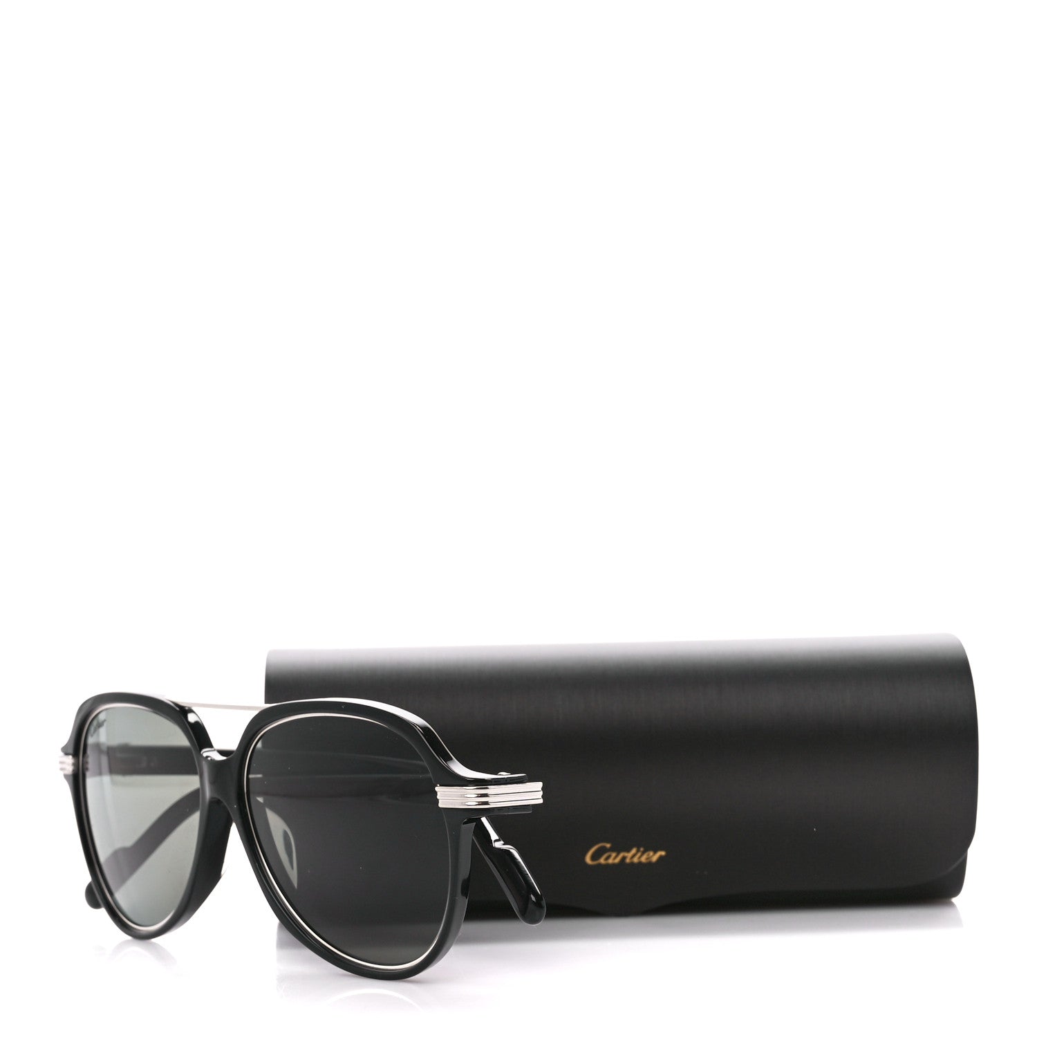 Cartier Metal Aviator CT0159S Sunglasses Silver Black 8 of 8