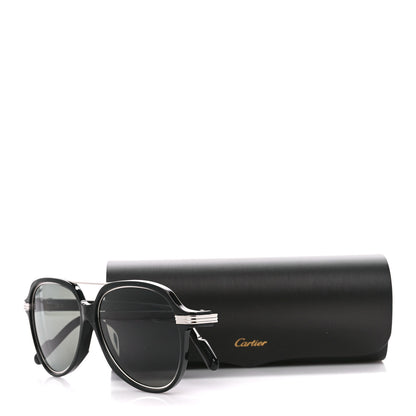 Cartier Metal Aviator CT0159S Sunglasses Silver Black 8 of 8