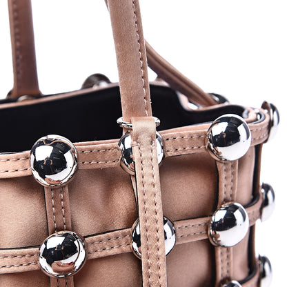 Alexander Wang Satin Embellished Mini Roxy Bucket Bag Nude 9 of 9