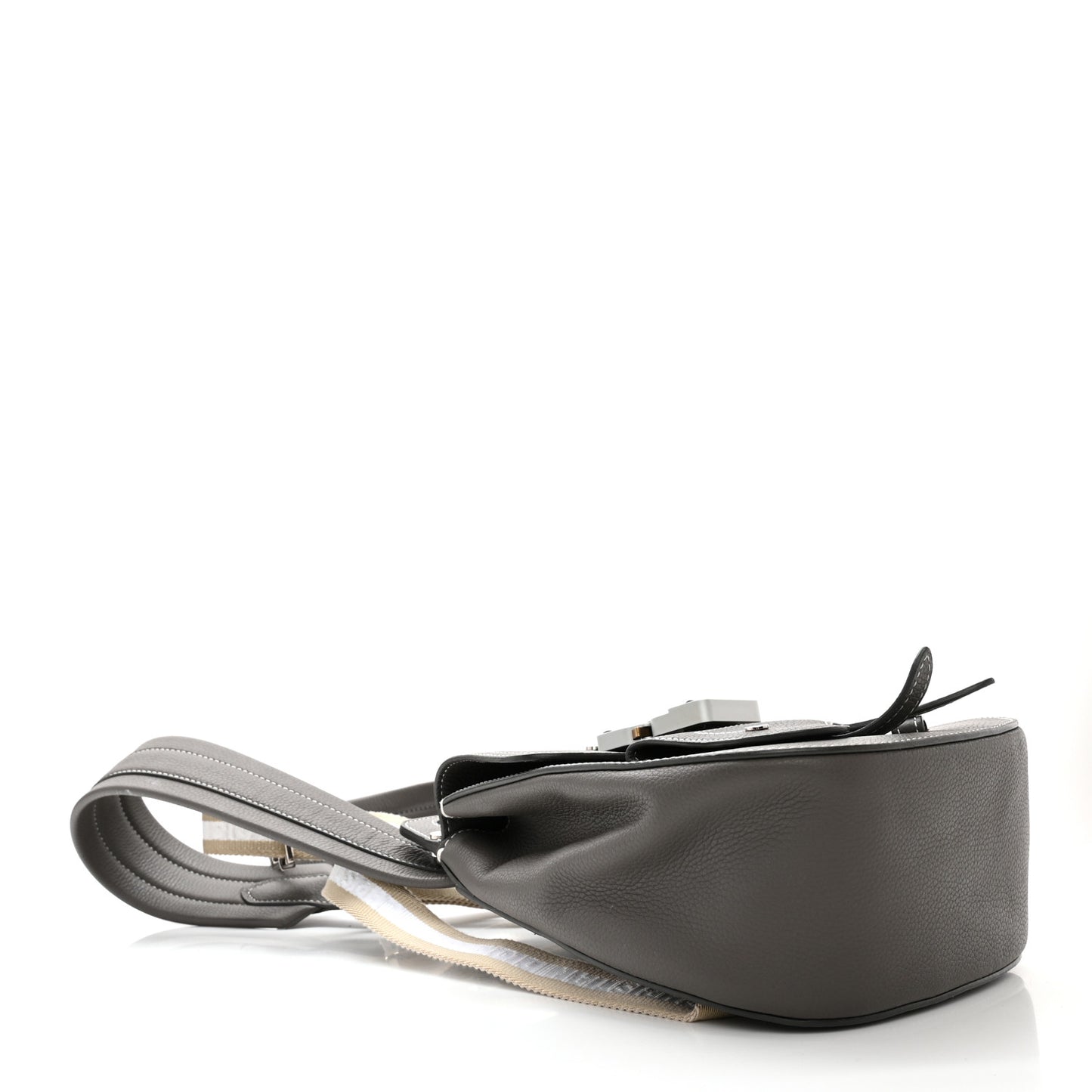 Grained Calfskin Mini Gallop Sling Bag Grey