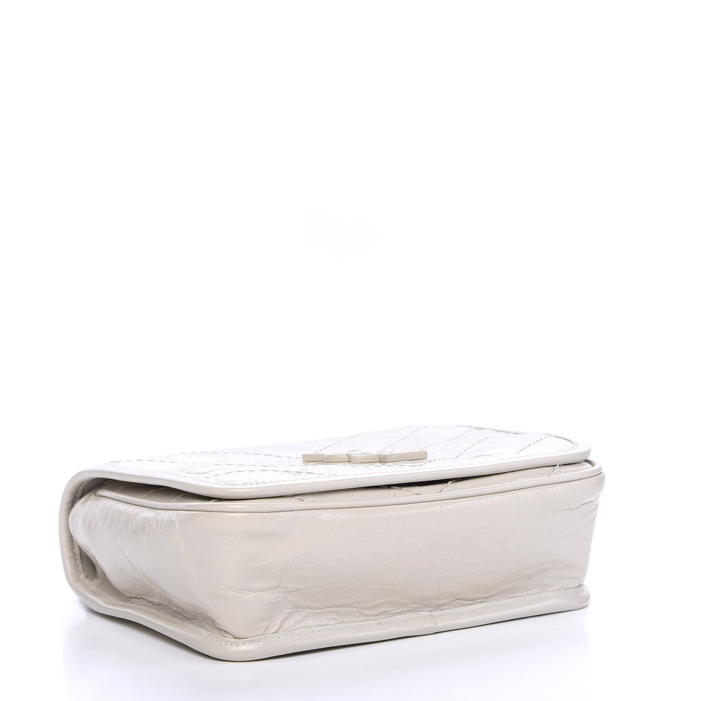 Crinkled Calfskin Matelasse Monogram Niki Chain Wallet Crema Soft