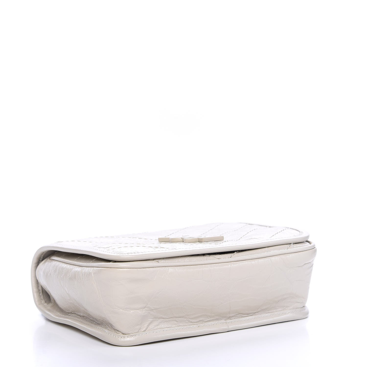 Saint Laurent Crinkled Calfskin Matelasse Monogram Niki Chain Wallet Crema Soft 3 of 9