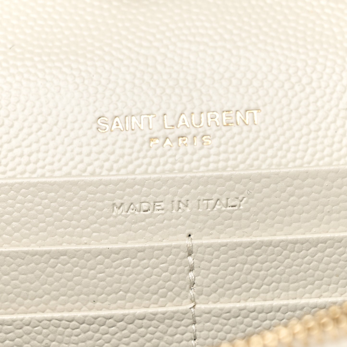 Grain De Poudre Matelasse Chevron Monogram Chain Wallet Crema Soft
