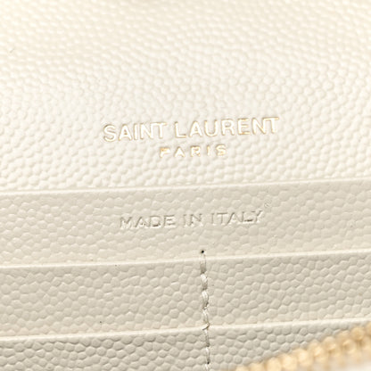 Saint Laurent Grain De Poudre Matelasse Chevron Monogram Chain Wallet Crema Soft 6 of 10