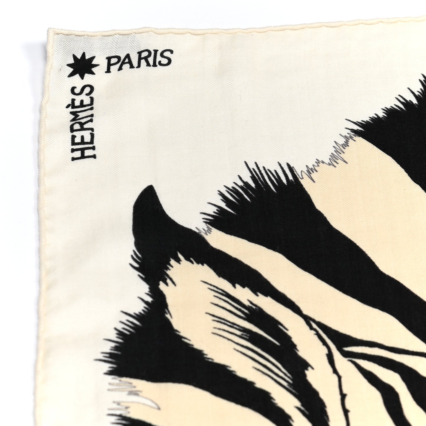 Cashmere Silk Zebra Pegasus Shawl 140 White Black Naturel