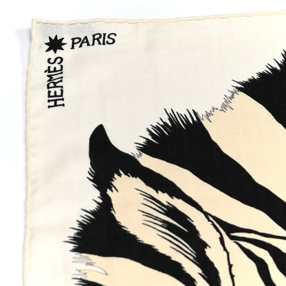 Hermes Cashmere Silk Zebra Pegasus Shawl 140 White Black Naturel 2 of 6