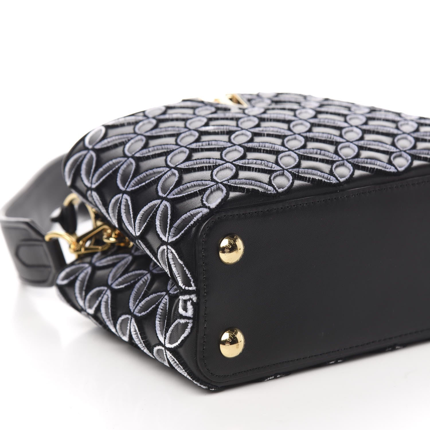Louis Vuitton Tufted Lambskin Capucines BB Black 6 of 8