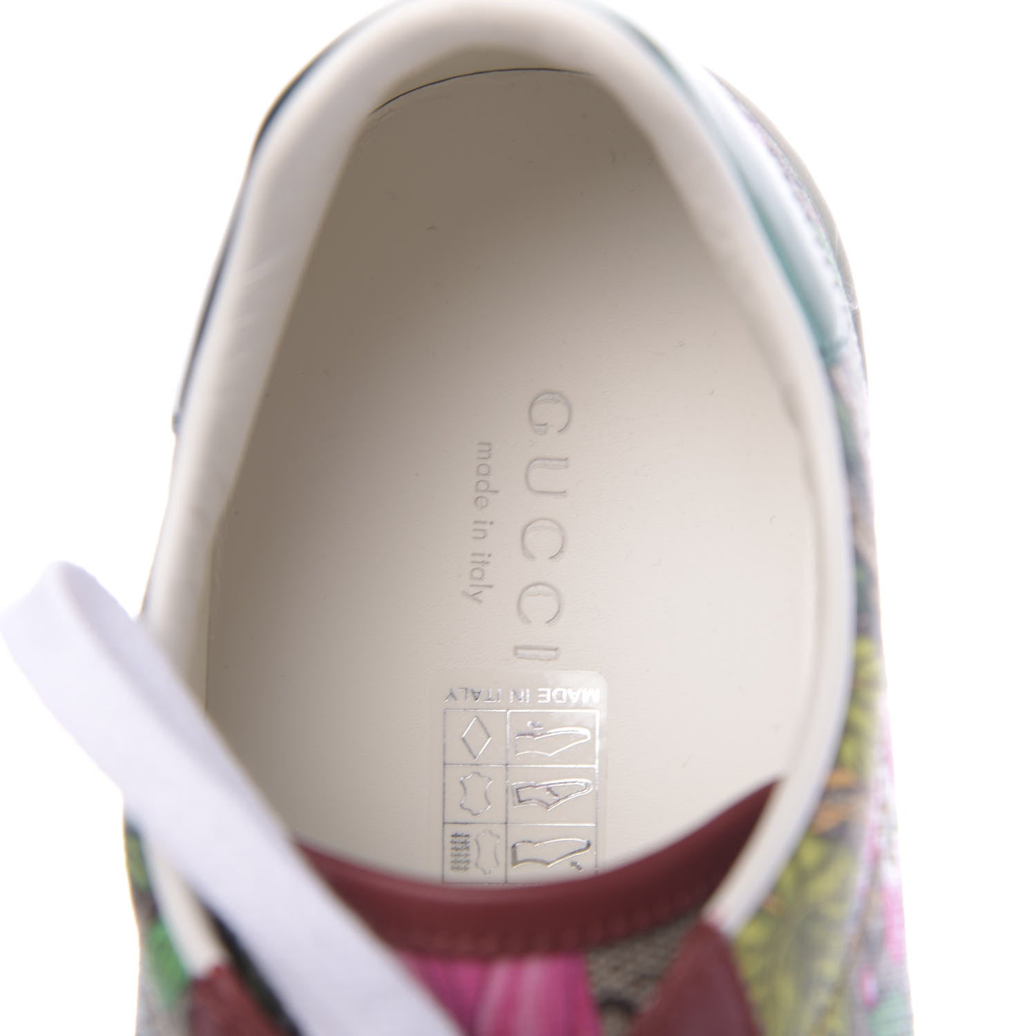 Gucci GG Supreme Monogram Flora Web Womens Ace Sneakers 38.5 Beige Multicolor Rosso 6 of 10