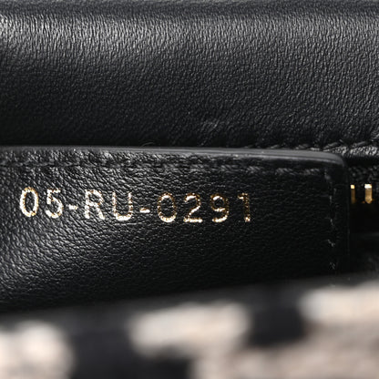 Christian Dior Technical Canvas Macro Houndstooth Medium Caro Bag Black White 7 of 10