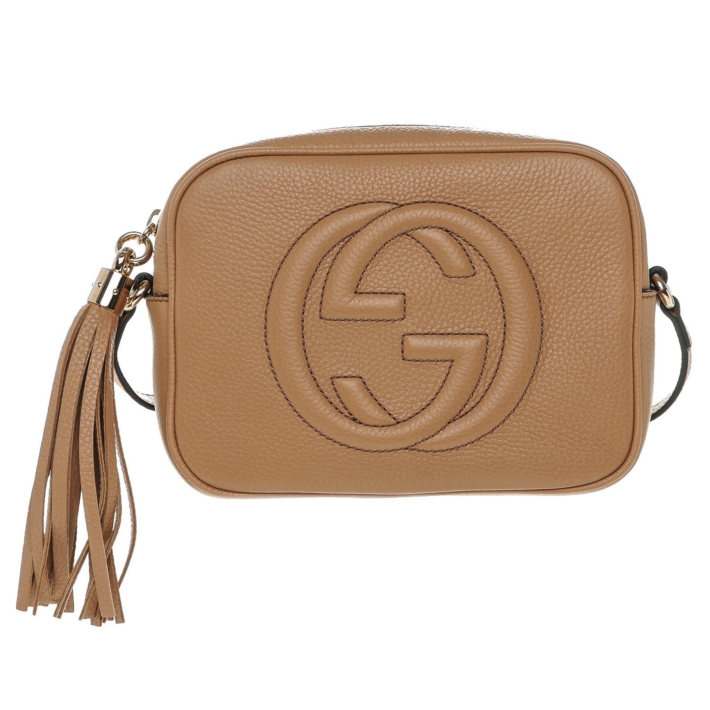 Pebbled Calfskin Small Soho Disco Bag Rose Beige