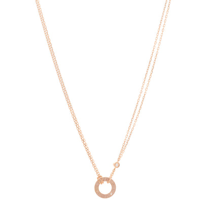 Cartier 18K Pink Gold 2 Diamond LOVE Necklace 1 of 5
