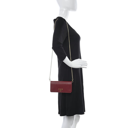 Prada Vitello Move Triangle Logo Mini Crossbody Bag Rubino 2 of 10
