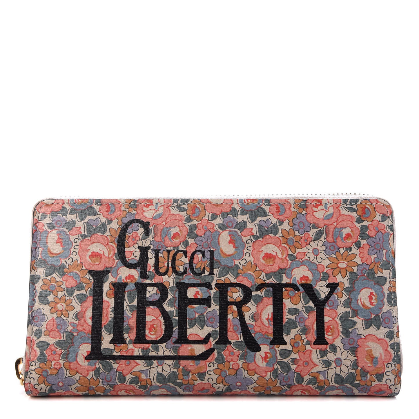 X LIBERTY OF LONDON Calfskin Infinity Abbey Zip Around Wallet Perfect Pink Ivory