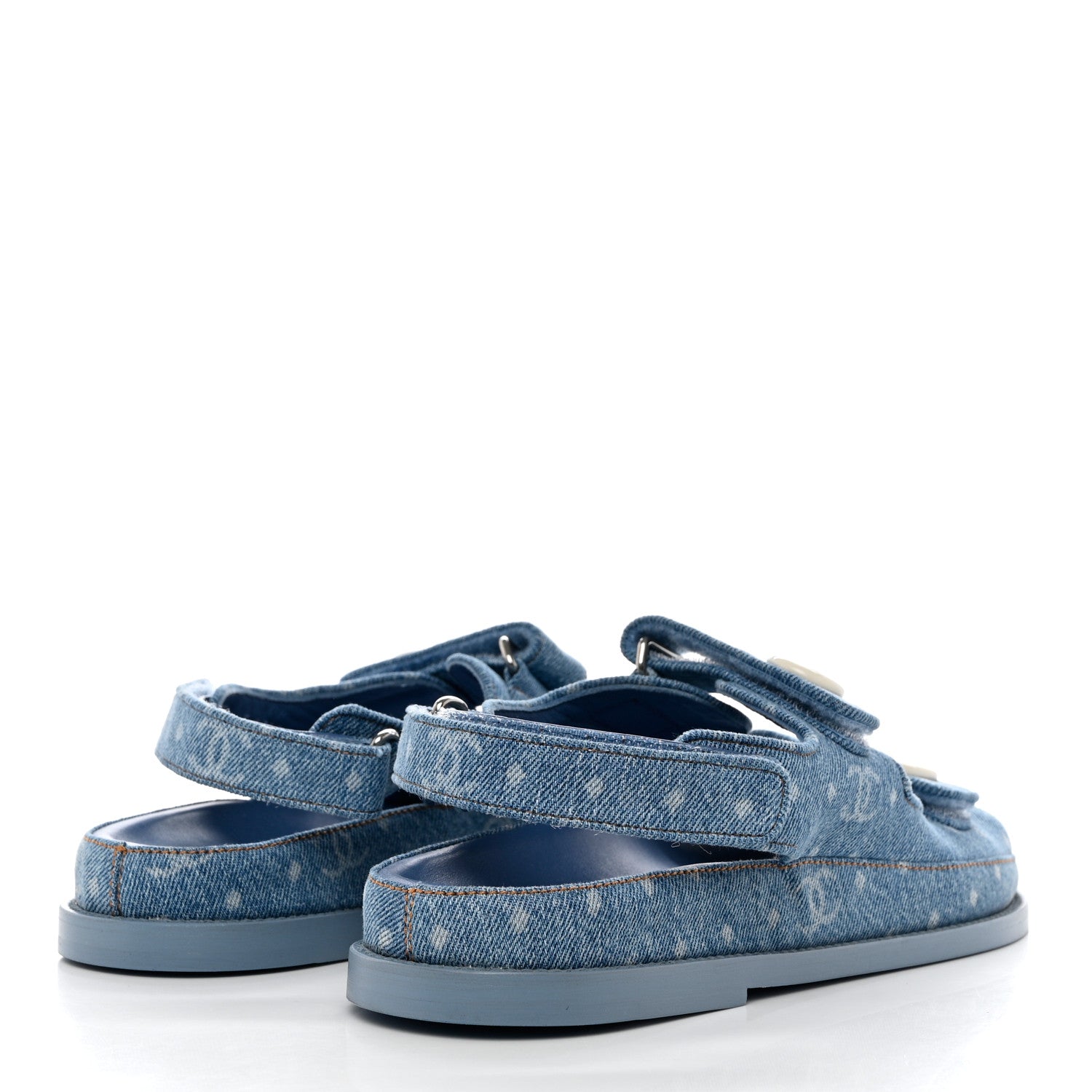 Chanel Denim CC Dad Sandals 39.5 Light Blue 4 of 8