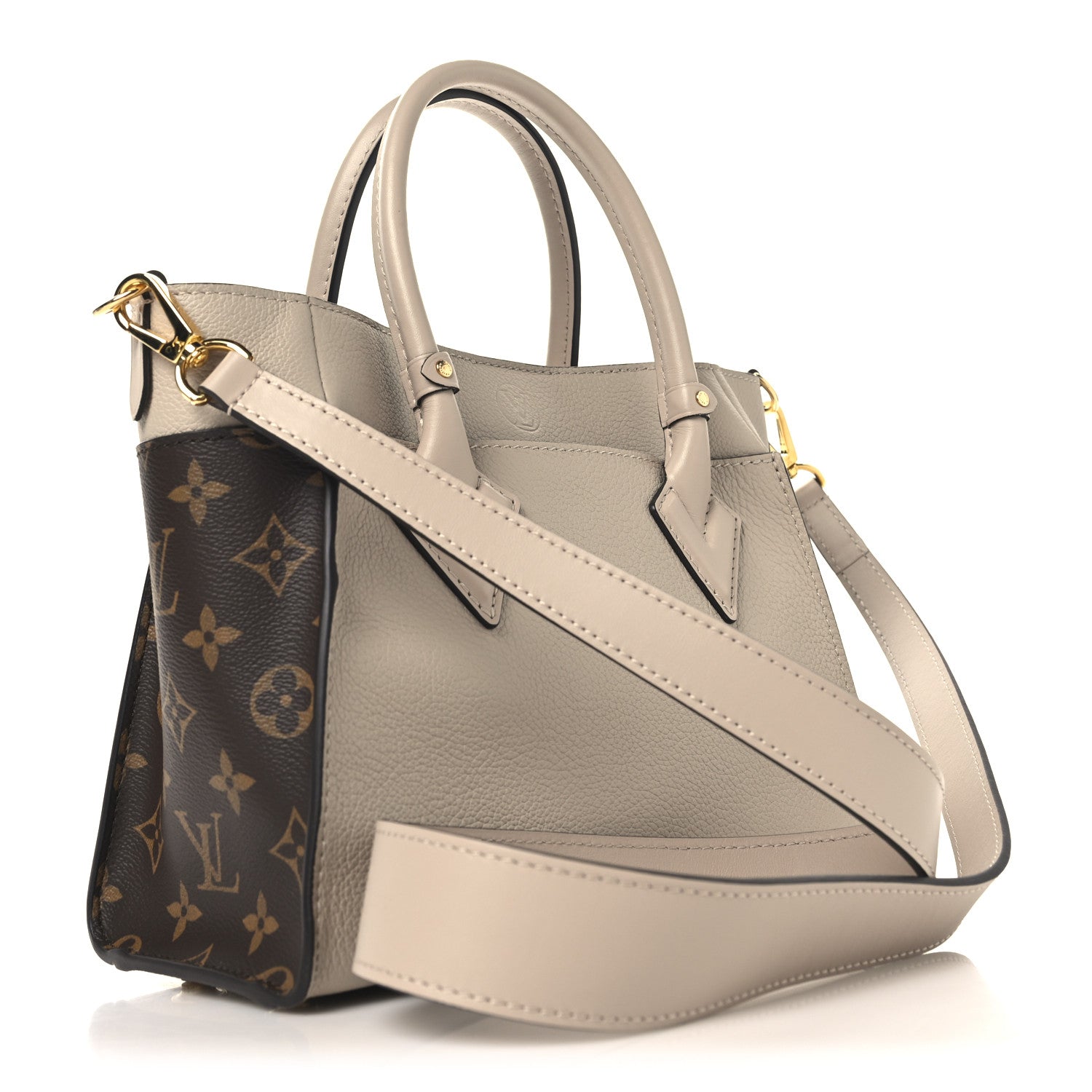 Louis Vuitton Calfskin Monogram On My Side PM Greige 3 of 9