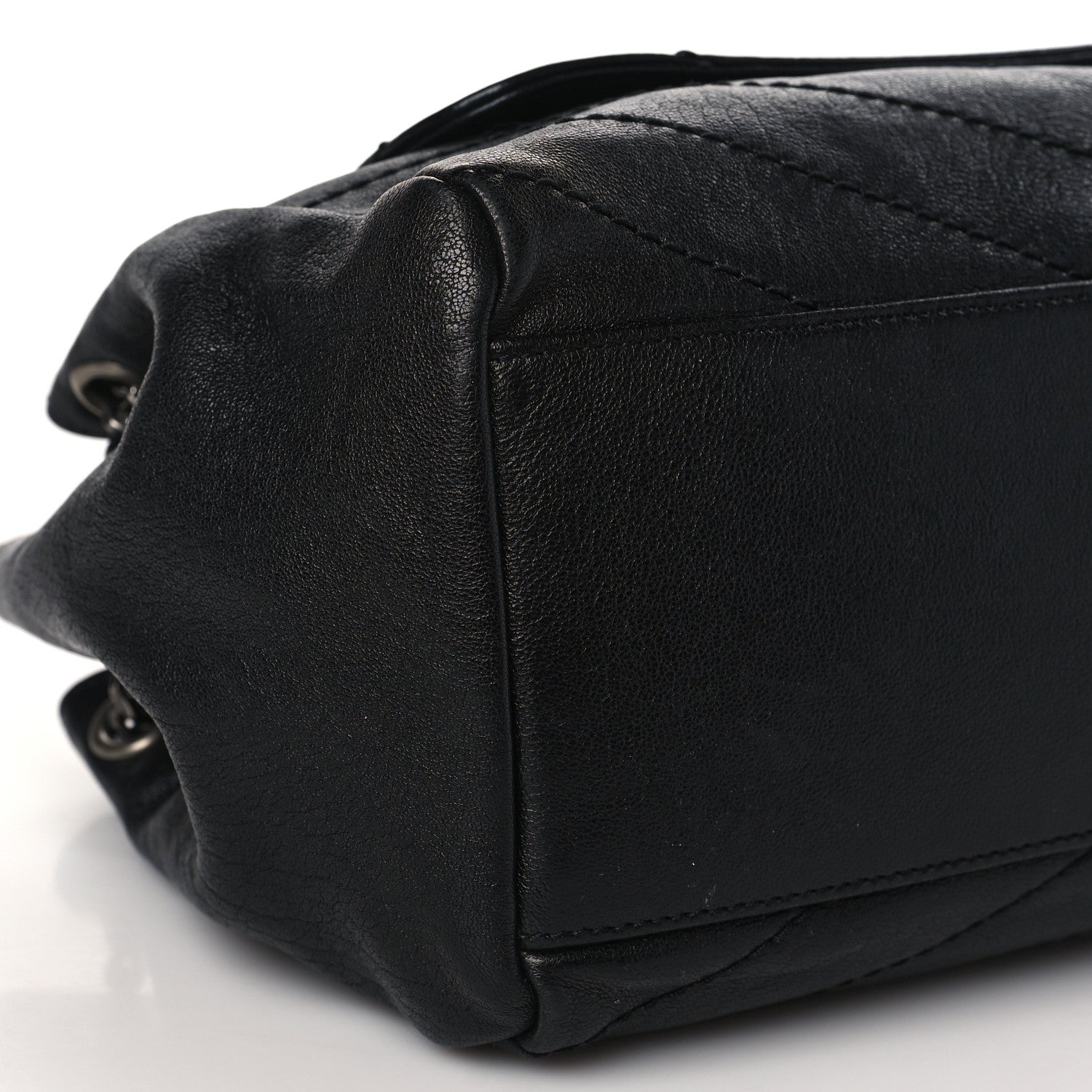 Saint Laurent Vintage Lambskin Chevron Monogram Small Nolita Black 8 of 9