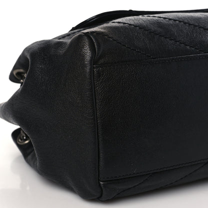 Saint Laurent Vintage Lambskin Chevron Monogram Small Nolita Black 8 of 9
