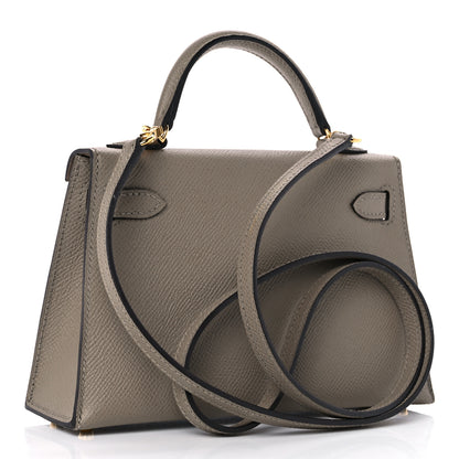 Hermes Epsom Mini Kelly Sellier 20 Etain 3 of 12