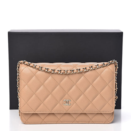 Chanel Caviar Quilted Wallet On Chain WOC Beige 11 of 11