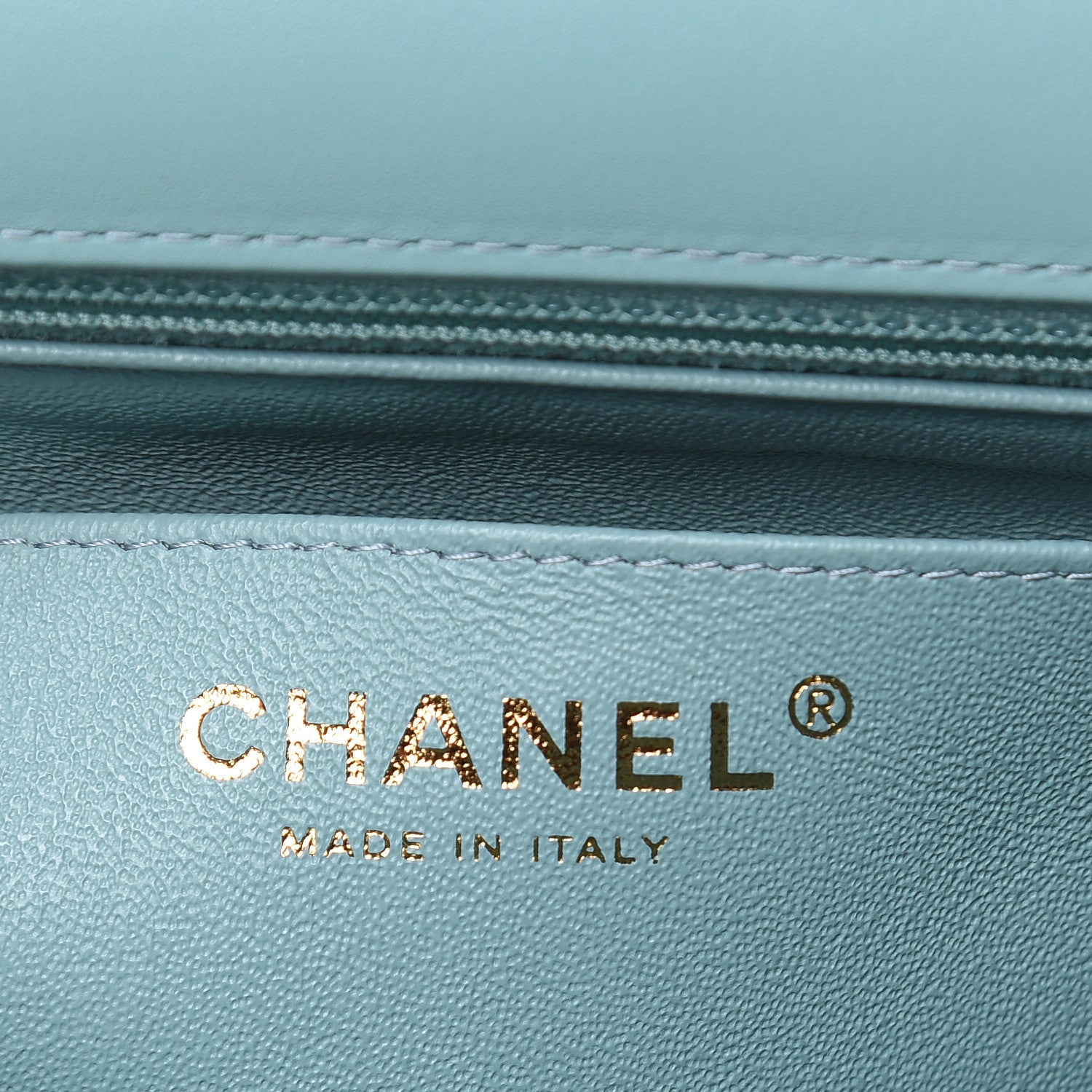 Chanel Patent Calfskin Quilted Mini Rectangular Flap Light Blue 6 of 10