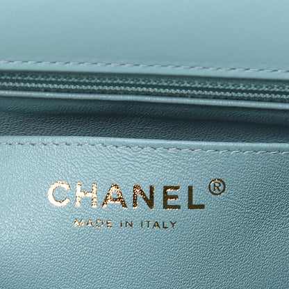 Chanel Patent Calfskin Quilted Mini Rectangular Flap Light Blue 6 of 10