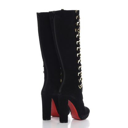 Christian Louboutin Suede Lady Troop 120 Tall Boots 39 Black 4 of 9
