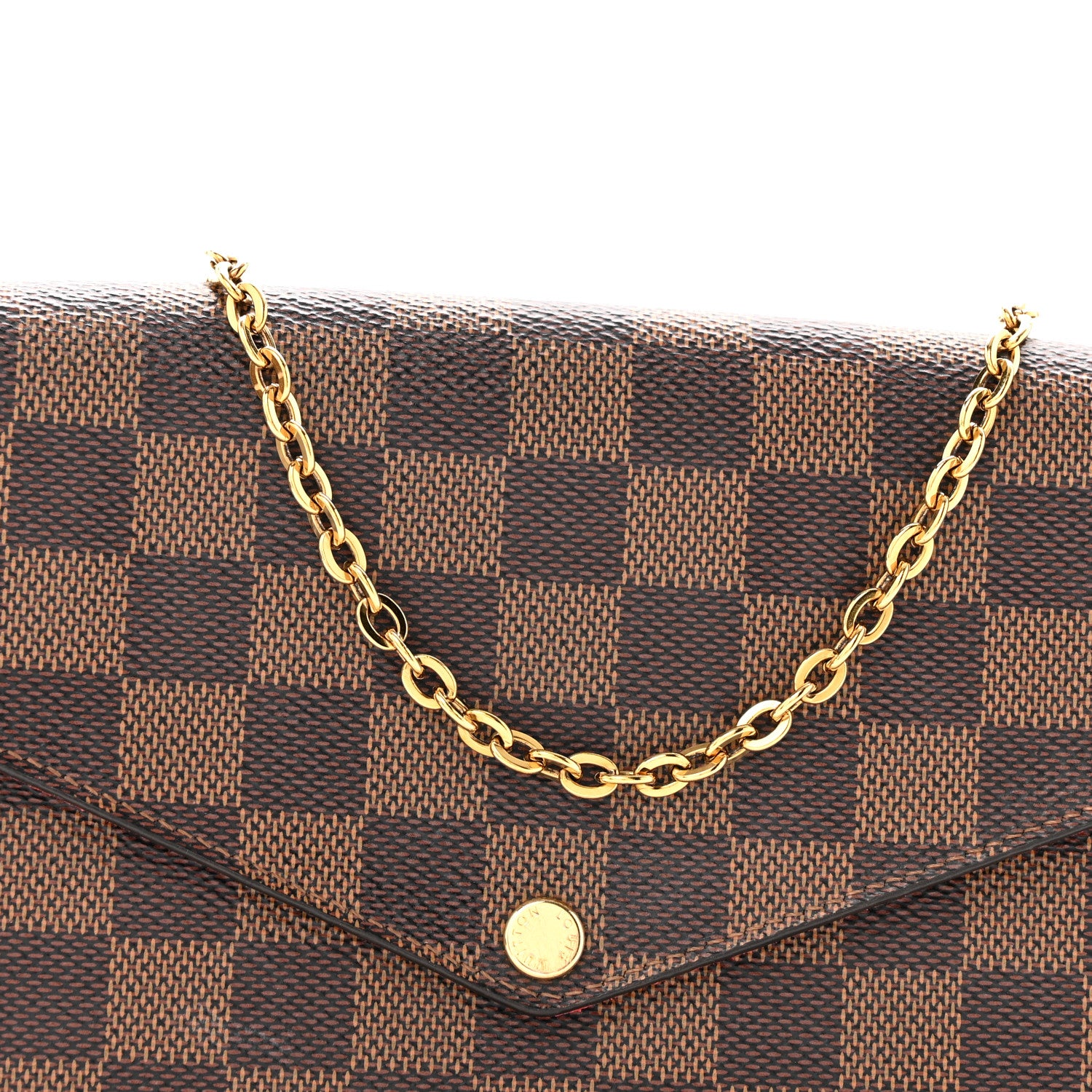 Louis Vuitton Damier Ebene Pochette Felicie Chain Wallet 9 of 16