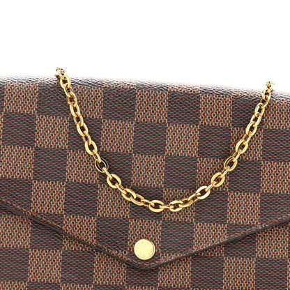 Louis Vuitton Damier Ebene Pochette Felicie Chain Wallet 9 of 16