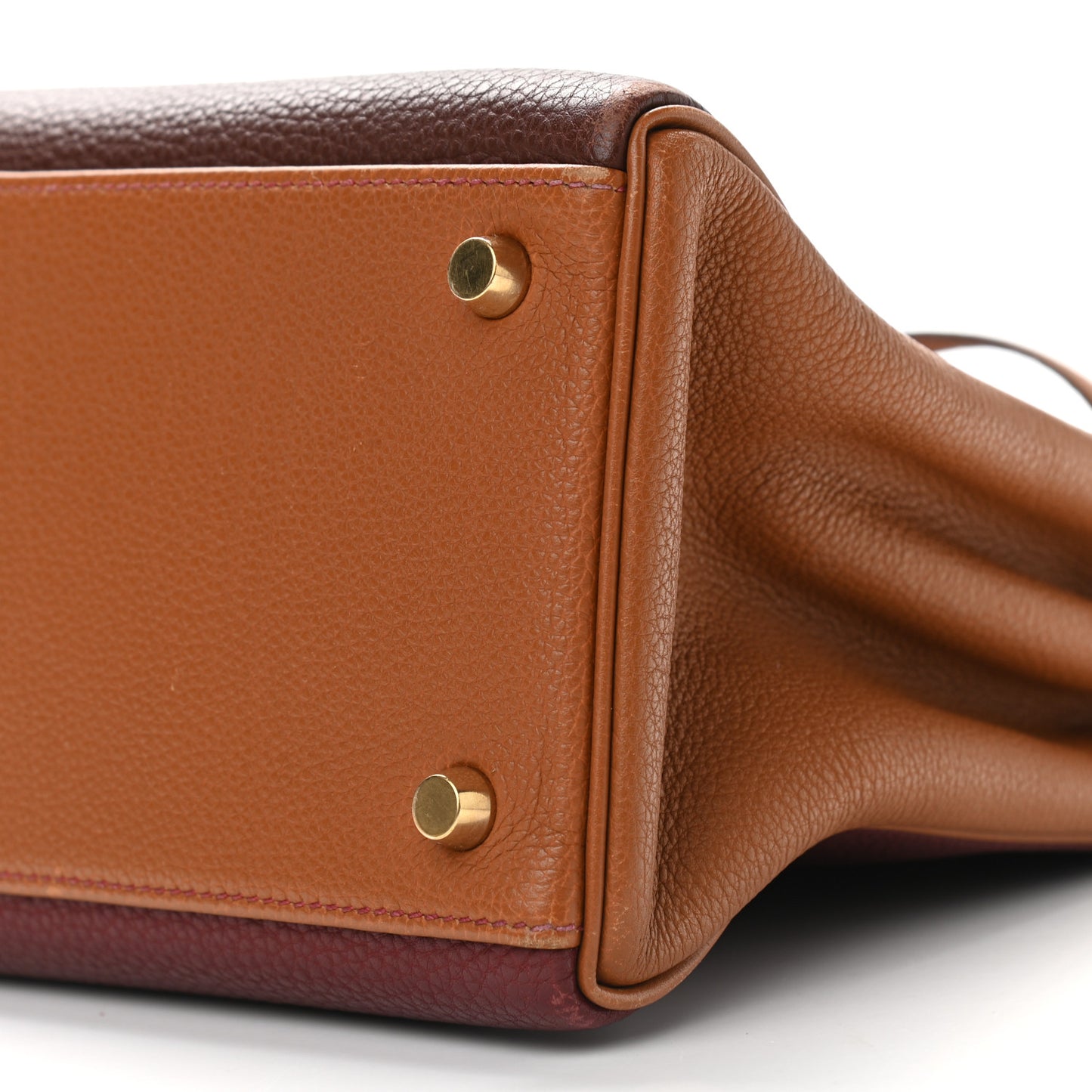 Togo Tri-Color Kelly Retourne 32 Rouge H Gold Havane