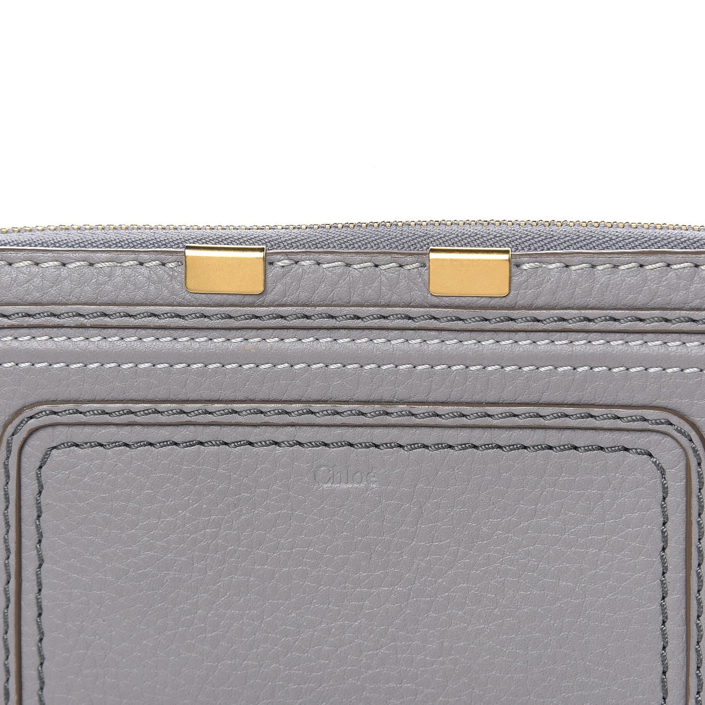 Calfskin Marcie Long Zip Around Wallet Cashmere Grey