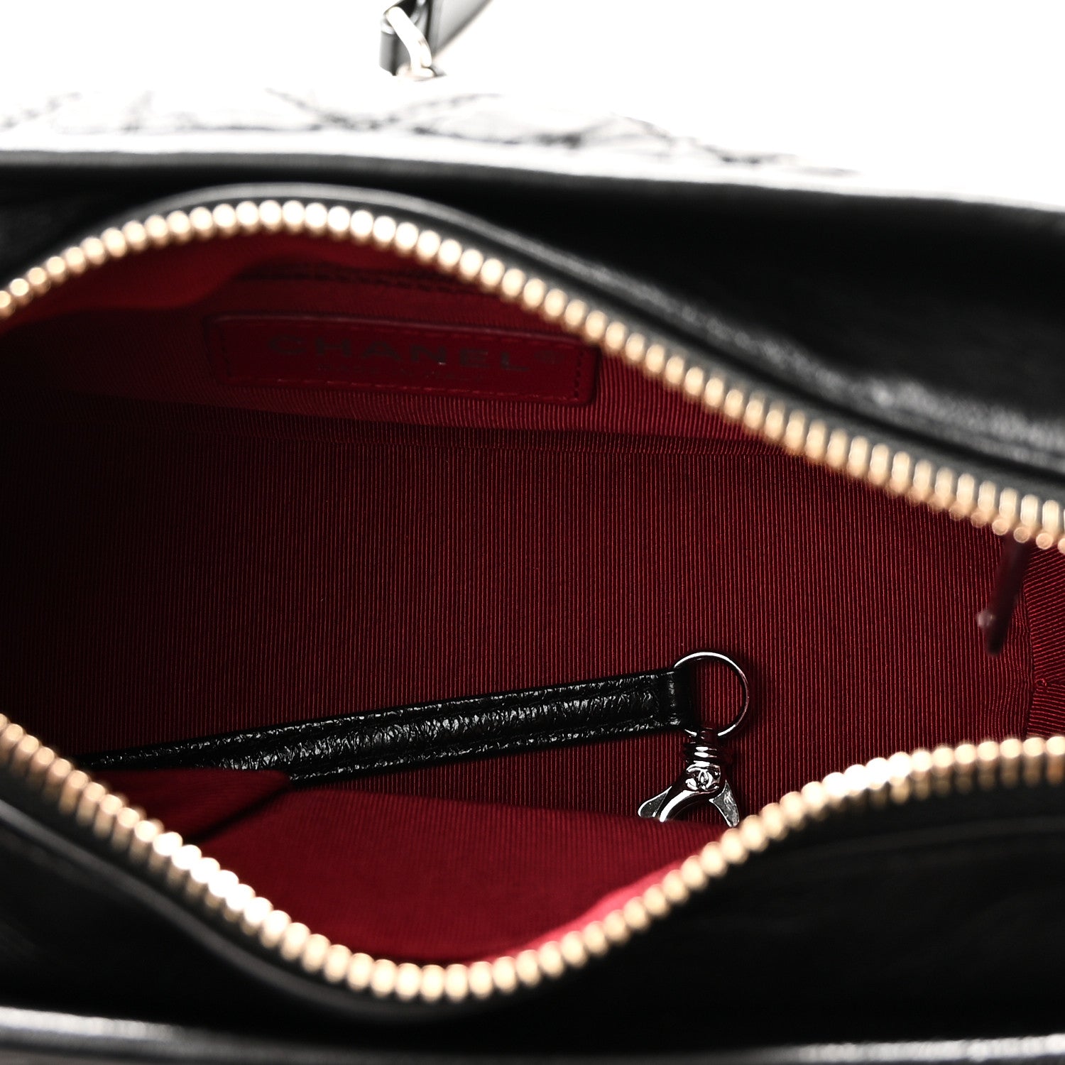 Chanel Aged Calfskin Quilted Charms Small Gabrielle Hobo Black 5 of 10