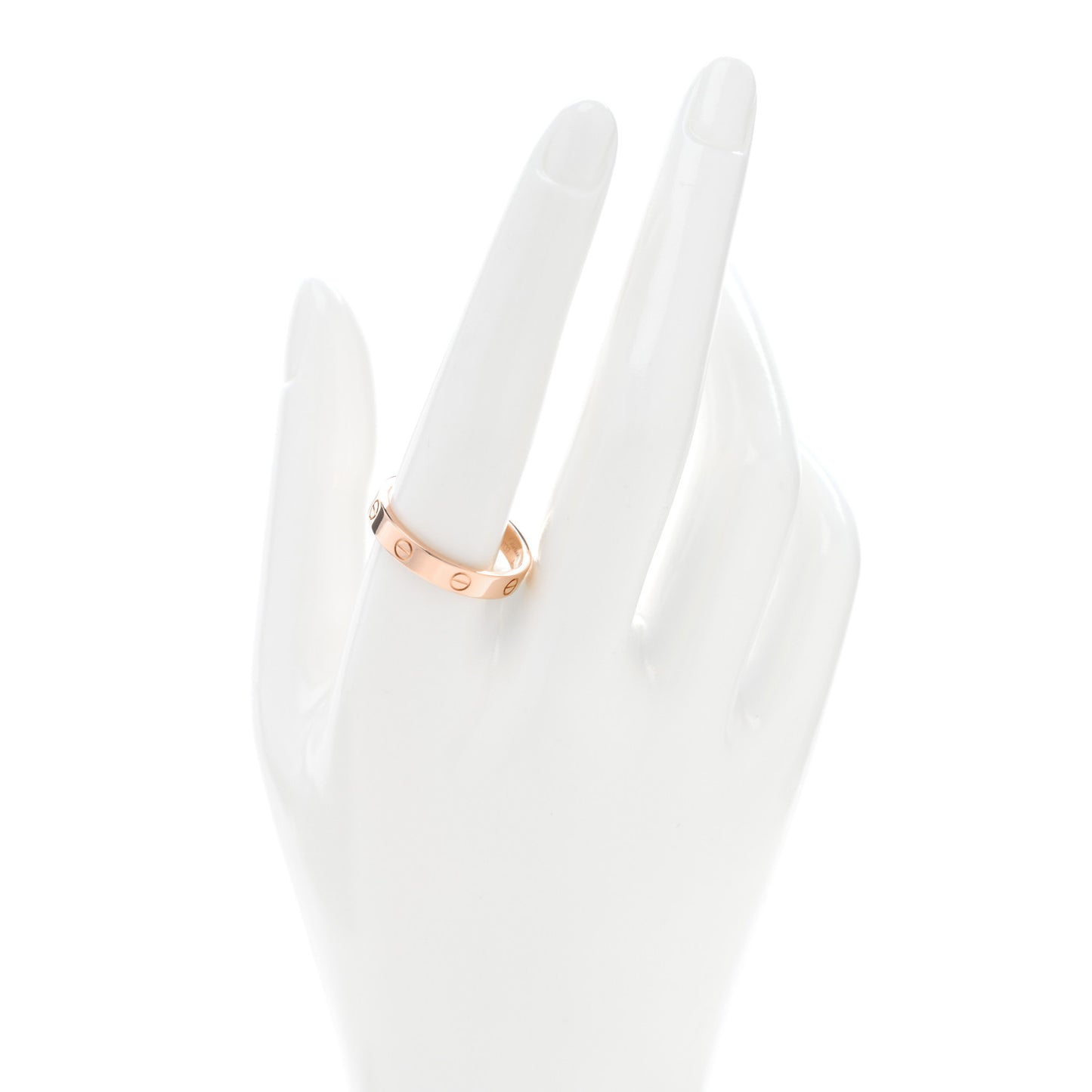 18K Pink Gold Diamond 4mm LOVE Wedding Band Ring 63 10.25