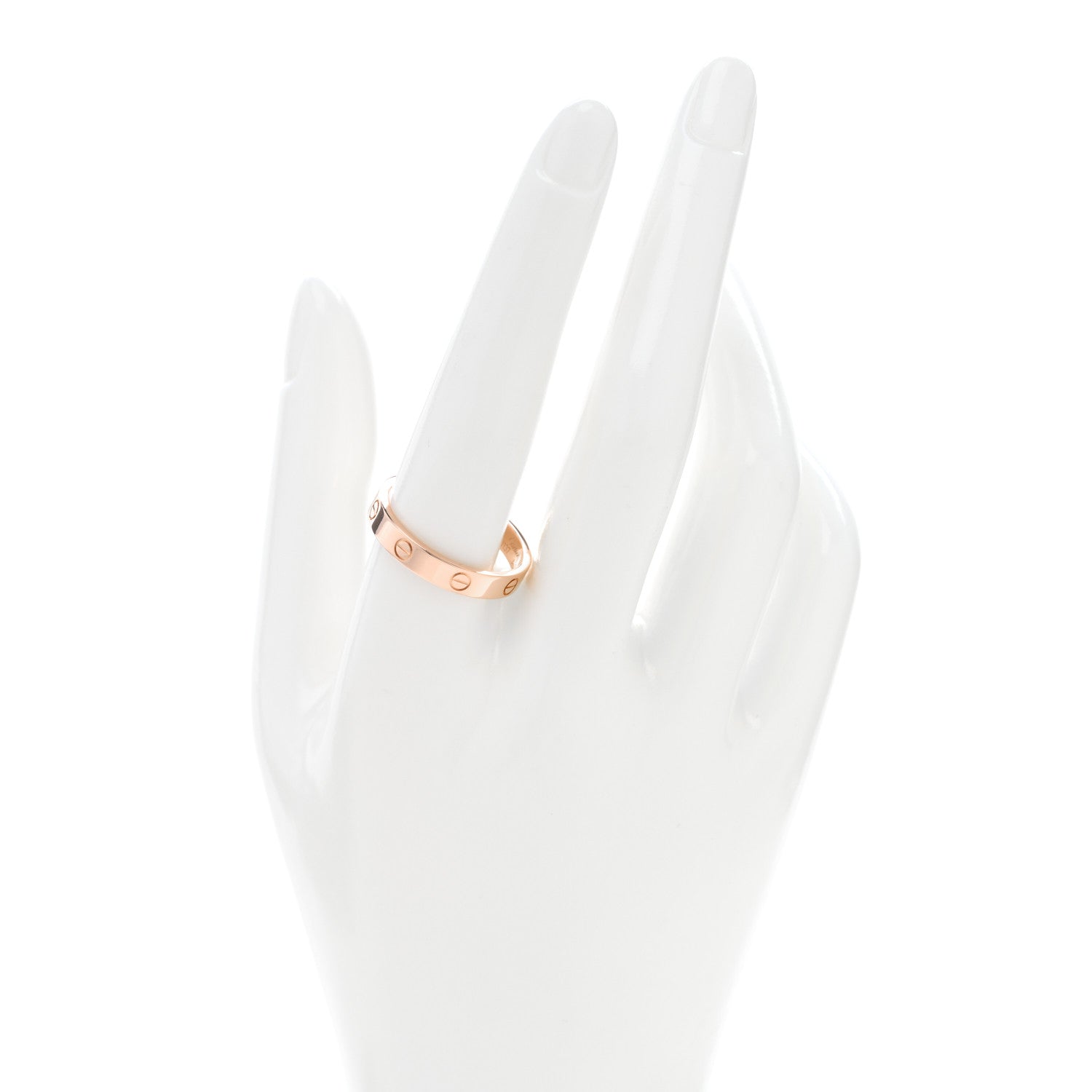 Cartier 18K Pink Gold Diamond 4mm LOVE Wedding Band Ring 63 10.25 2 of 4