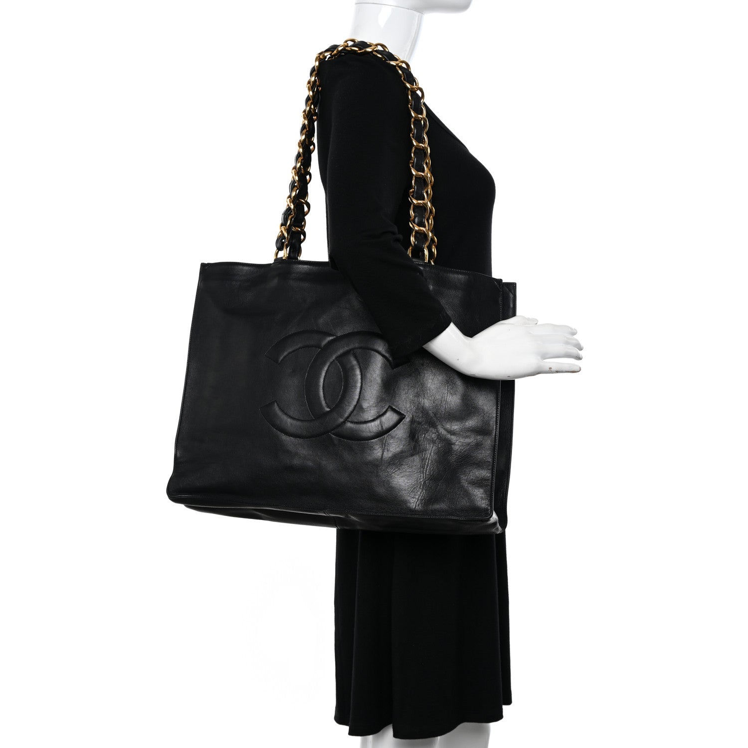 Chanel Lambskin CC Tote Black 2 of 16