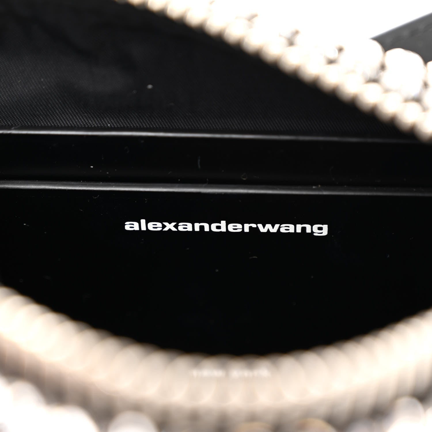 Alexander Wang Mesh Crystal Rhinestone Mini Heiress Pouch Black Silver 6 of 10