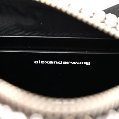 Alexander Wang Mesh Crystal Rhinestone Mini Heiress Pouch Black Silver 6 of 10