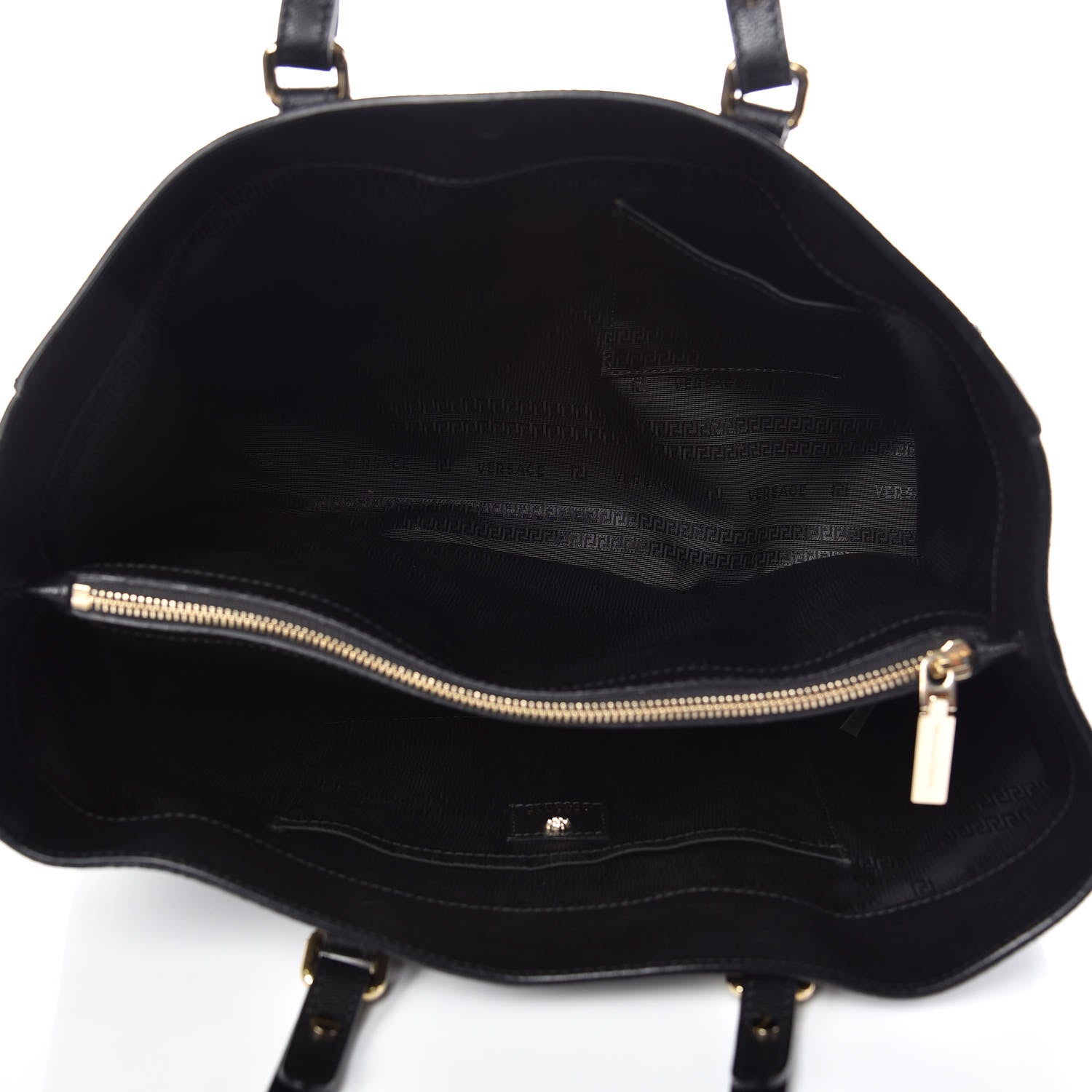 Versace Vitello Medusa Short Handle Tote Black 5 of 14