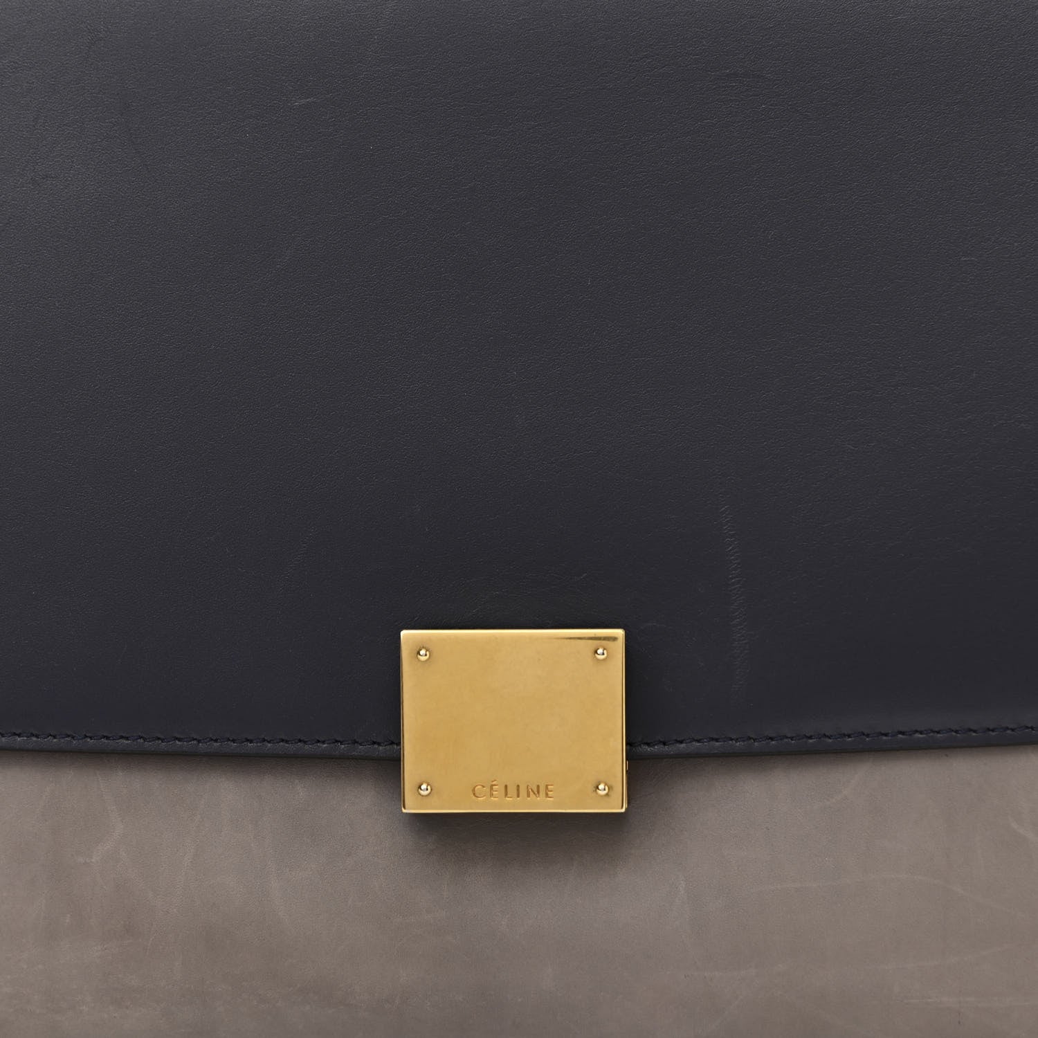 Celine Smooth Calfskin Small Trapeze Dark Blue 7 of 12
