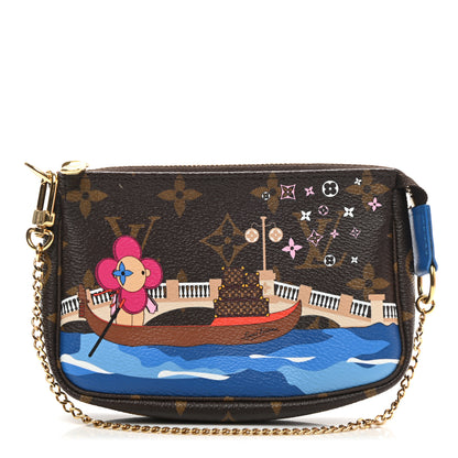 Louis Vuitton Monogram 2019 Christmas Animation Mini Venice Pochette Accessories Blue 1 of 8